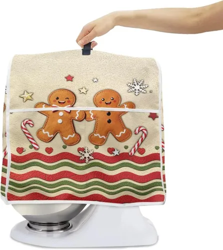 Vista 5 de Funda para batidora de Navidad para cocina de 6 a 8 cuartos de galón, cubiertas antipolvo para electrodomésticos pequeños universales para freidoras