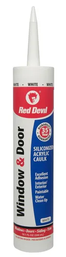 Vista 10 de Red Devil 084620 Calafateo acrílico de silicona para ventanas y puertas, almendra blanquecina, impermeable, 10.1 onzas, paquete de 1, fabricado