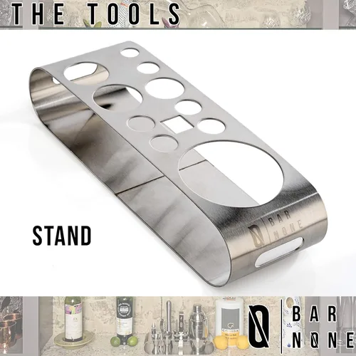 Vista 6 de BAR NONE The Cocktail Set Juego de 12 piezas de barra de soporte de exquisita calidad Martini Shaker Jigger Shot Muddler Spoon Ice Pinzas