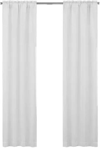 ECLIPSE Forro térmico opaco minimalista sólido para cortinas de ventana con ganchos para cortinas (2 paneles), 27 x 60 pulgadas, color blanco