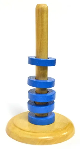 Eisco Labs - Juego de imanes de anillo flotante con base de madera, 5 imanes, altura de 5.9 pulgadas