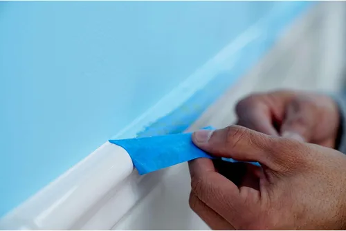 Vista 12 de Scotch Blue Sharp Lines - Cinta de pintura multisuperficie, 1.41 pulgadas x 60 yardas, 3 rollos, cinta de pintura azul que protege superficies y se