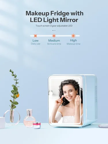 Vista 2 de Reemix Mini refrigerador 4L, 6 latas portátil AC+DC Power Cooler, Aqua