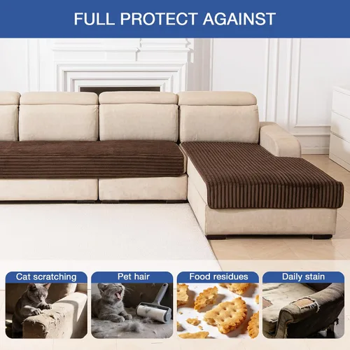 Vista 5 de MYSKY HOME Fundas de sofá para sofá seccional, funda de sofá en forma de L, fundas de sofá 100% impermeables para perros, funda de sofá modular