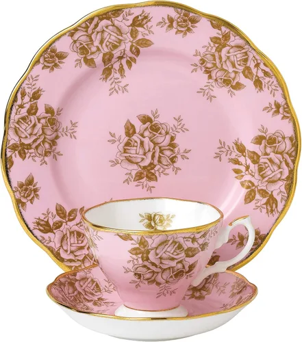 Vista 10 de Royal Albert 100 años 1990 - Juego de 3 piezas (taza de té, platillo y plato de 8")