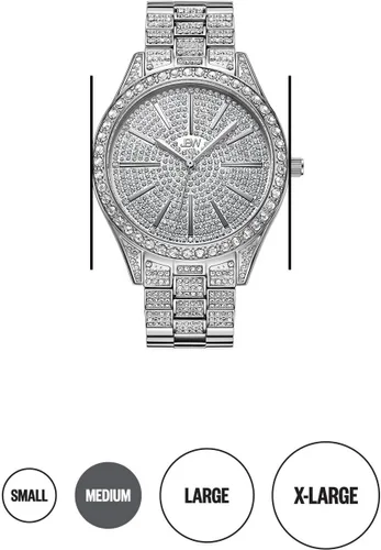 Vista 3 de JBW Reloj de pulsera de lujo para mujer Cristal de 0,12 quilates con brazalete de eslabones de acero inoxidable