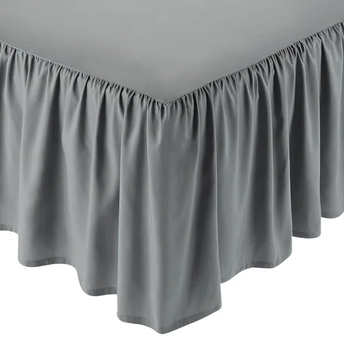 Vista 7 de Yaxa Basics Rodapié ligero con volantes para cama, estilo clásico, suave y elegante, 100% microfibra con caída de 16 pulgadas (40.64 cm)