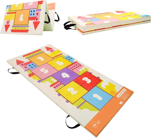 Vista 12 de Kangaroo Hoppers Gymnastics Tumbling Mats for Kids, Foldable Gym Mat with Carrying Handles for Home Activity Play