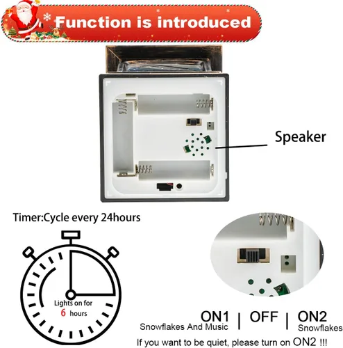 Vista 5 de Linterna de Globo de Nieve Navideño de 10" con Muñeco de Nieve de Granja, Globos de Nieve Giratorios Brillantes Iluminados con Música