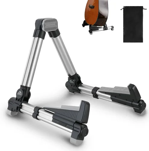 Vista 10 de EASTROCK Soporte de guitarra profesional portátil negro trípode ajustable con marco A para guitarra acústica, múltiples guitarras para guitarra