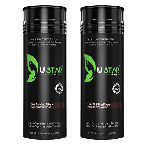 Vista 16 de Fibras de construcción del cabello, 2.73 oz, USTAR 5 en 1 fibras de cabello para adelgazar el cabello con spray de sujeción para un aspecto más