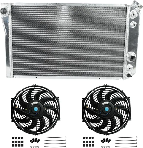 Vista 21 de 26mm AA5052 Kit de radiador de aluminio+cubierta de ventilador+relé de ventilador de termostato Compatible con 1984-2001 J-eep Cherokee XJ Comanche