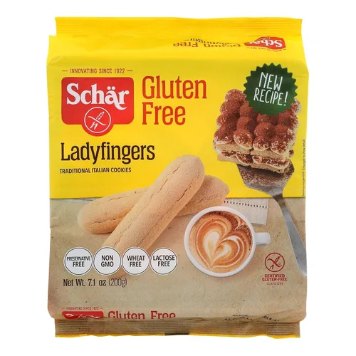 Schar - Cookies Ladyfingers sin gluten - Caja de 6-7.1 onzas
