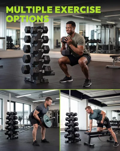 Vista 7 de HANDBODE Dumbbell Rack A Frame Weight Rack Stand Dumbbell Weight Storage for Home Gym, Space-Saving Weight Stand for Home Gym