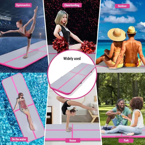 Vista 4 de EDOSTORY Inflatable Air Gymnastics Mat 10ft/13ft/16ft/20ft Training Mats 4 inches thick Gymnastics Tracks for Home/Training/Cheerleading/Yoga/Water