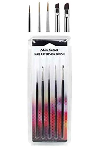 Mia Secret Sistema de uñas profesional 5 piezas Nail Art Design Brush Set (NB-DS2)