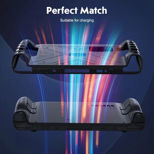 Vista 3 de Case for Steam Deck SENQAO TPU Protective Cover Case Compatible with Steam Deck Shock-Absorption Non-Slip and Anti-Scratch Design Cover Protector