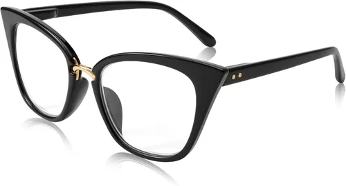 Vista 2 de FEISEDY Gafas de lectura de ojo de gato de gran tamaño para mujer, marco de moda, lectores B4072