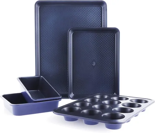 Vista 7 de Blue Diamond Bakeware - Bandeja antiadherente de cerámica con infusión de diamantes, bandeja redonda de 9 pulgadas, apta para lavavajillas