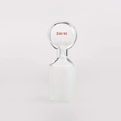 Vista 2 de Tapón hueco de cristal con cabeza de centavo de vidrio para junta exterior 34/45, con fondo cerrado (1 piezas)