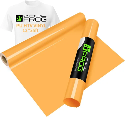 Vista 39 de VINYL FROG Paquete de 6 rollos de vinilo HTV de 12 x 3 pies de transferencia de calor para camisetas, amarillo, granate, camello, vinilo