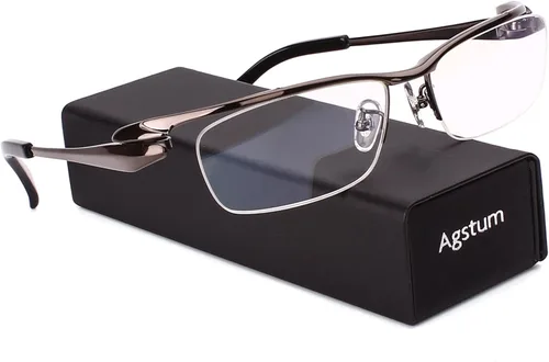 Vista 5 de Agstum - Gafas de titanio de lujo con montura de lentes transparentes