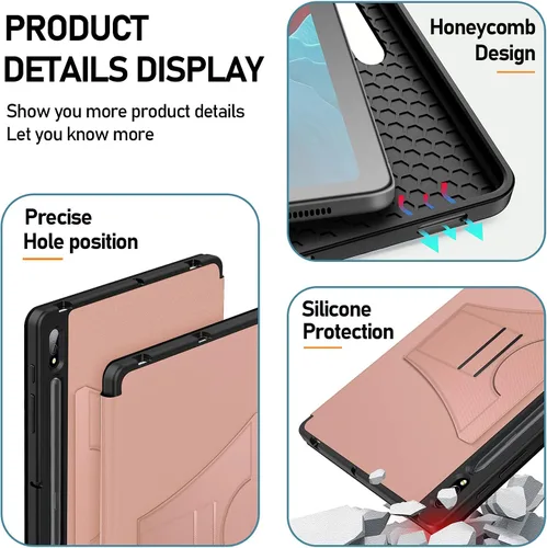 Vista 7 de Vizvera Funda diseñada para Samsung Galaxy Tab S7 FE de 12.4 pulgadas, S8 + S8Plus, S7 Plus 2020, con encendido y apagado automático, soporte