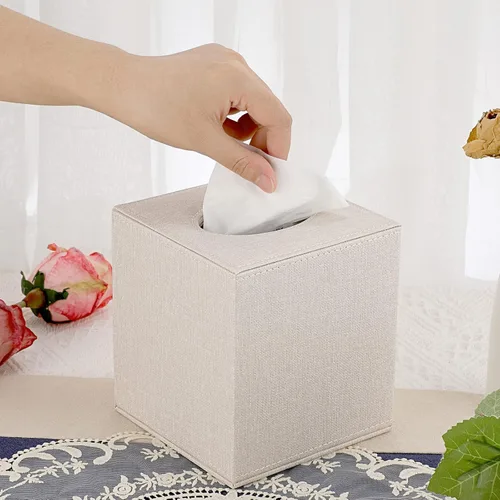 Vista 2 de Sumnacon Funda de Caja de Paños Cuadrada - Elegante Soporte de Caja de Paños con Fondo Magnético, Caja de Paños Decorativa para Tocador, Tanque