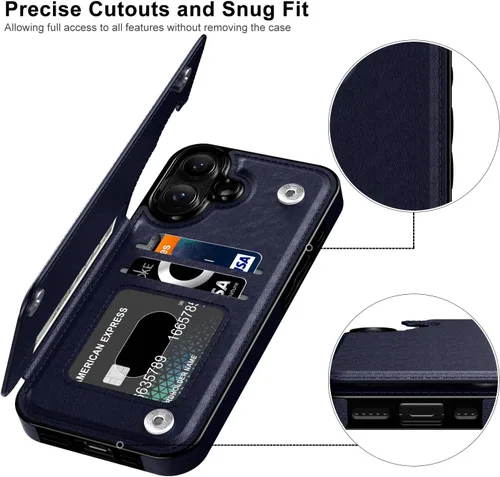 Vista 444 de LETO para iPhone 15 Pro Funda tipo cartera - Tapa tipo folio con patada - Diseños de moda - Tarjetero - Funda protectora para mujeres y niñas - 6.1