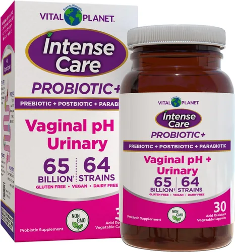 Vital Planet - Probióticos urinarios y pH vaginal de cuidado intenso, prebióticos, postbióticos, parabióticos, suplemento refrigerado 4 en 1 para