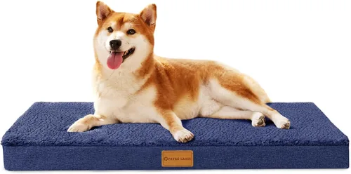 Vista 22 de Patas Lague Cama Ortopédica para Perros de Tamaño Mediano 30'' x 20'', Suave, Cómoda, Impermeable, Espuma Tipo Caja de Huevos, Colchón Mediano