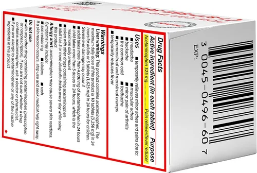 Vista 14 de Tylenol Tabletas de fuerza regular, analgésico de paracetamol y reductor de fiebre, 100