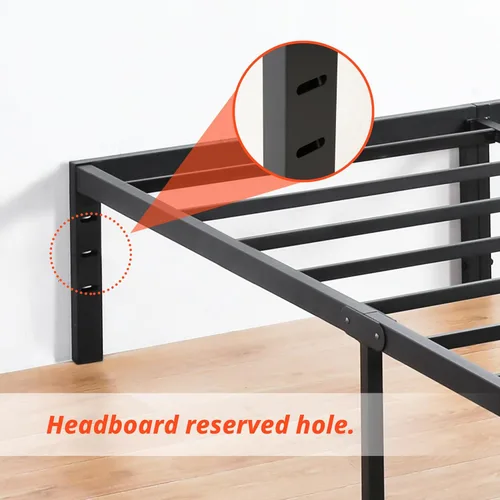 Vista 9 de PrimaSleep Base de cama antideslizante de listones de acero resistente de 14 pulgadas, base de cama de plataforma de fácil montaje, base de colchón