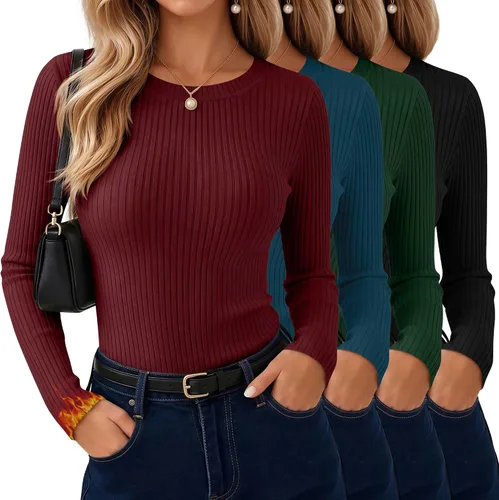 Vista 17 de Paquete de 4 camisas térmicas de manga larga acanaladas
