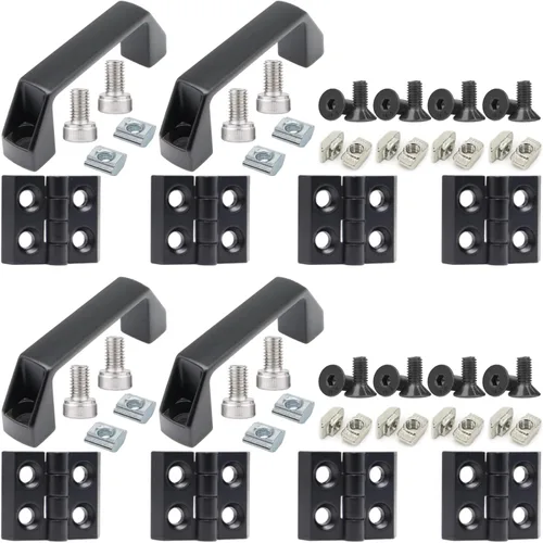 Vista 12 de 20 juegos de extrusión de aluminio 2020 con ranura en T, soporte de esquina de la serie 20, hardware extruido, conector de ángulo recto de 90 grados