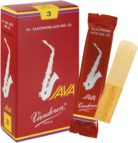 Vista 9 de Vandoren SR262R Alto - Lengüetas JAVA rojas para saxofón, resistencia 2; caja de 10