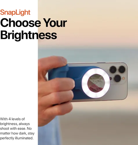 Vista 5 de ShiftCam SnapLight - Anillo de luz LED para selfie con cuatro ajustes de brillo y batería integrada, montaje magnético que se ajusta a cualquier