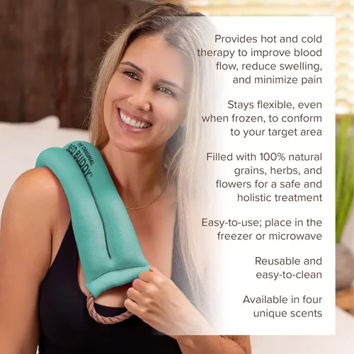 Vista 2 de Bed Buddy Almohadilla térmica de aromaterapia y envoltura refrescante para el cuello, almohadilla térmica para microondas para músculos doloridos