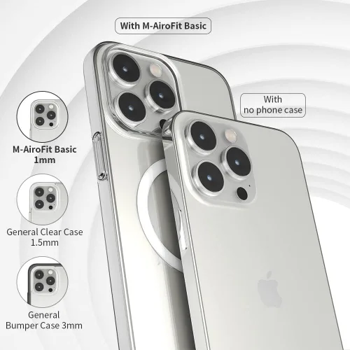 Vista 3 de Sinjimoru Funda transparente para iPhone 14 Plus, ultradelgada, para MagSafe, no amarillea, fuerte, magnética, delgada, transparente, transparente