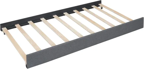 Vista 9 de Base de cama tapizada de plataforma matrimonial con cajones de Beige