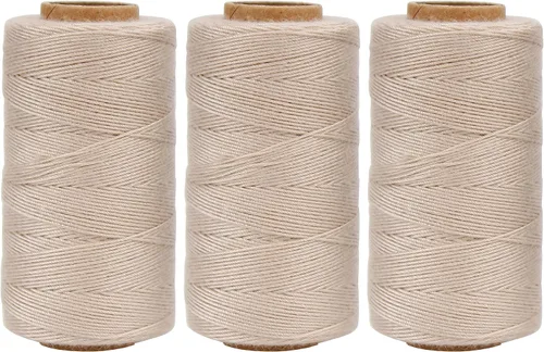 Vista 10 de Lusecarl Hilo de Poliéster 110 Yardas Cada Carrete para Extensiones de Cabello 3 Rollos Hilos de Tejido de Cabello para Costura a Mano, Extensiones
