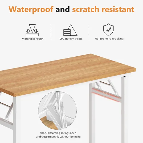 Vista 47 de DlandHome Escritorio plegable pequeño de 31.5 pulgadas, escritorio de computadora para oficina en casa, mesa plegable para espacios pequeños,