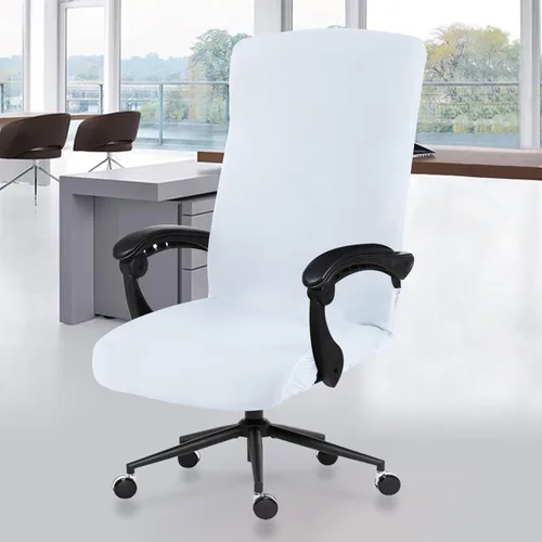 Vista 65 de Fundas elásticas resistentes al agua para sillas de computadora - Protectores lavables para respaldo giratorio y asiento para mascotas - Negro