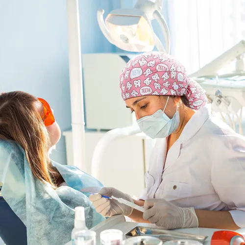 Vista 6 de Honoson 6 piezas de gorras de trabajo dental para mujer, gorras ajustables Bouffant para enfermeras, gorras de pony para peinado turbante para mujer