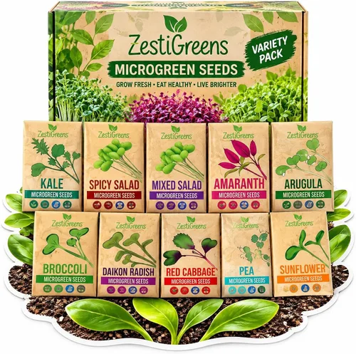 Microgreen Seeds - Paquete de 10 semillas variadas premium de Estados