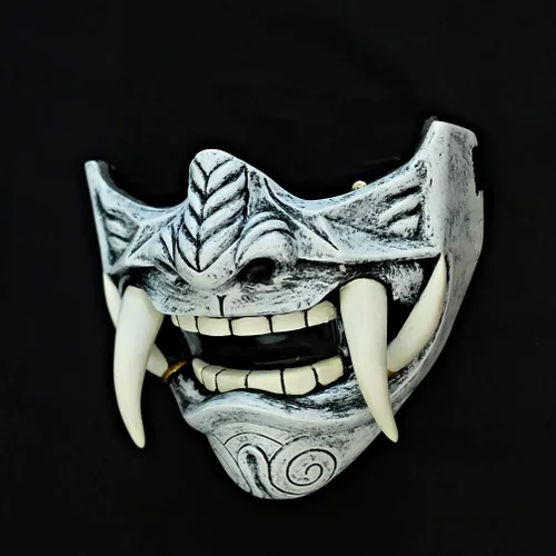 Vista 3 de Samurai - Máscara Oni para pistola de paintball Airsoft, disfraz de Halloween, Ninja Cosplay Bushido, armadura, espada, casco de motocicleta, D501..