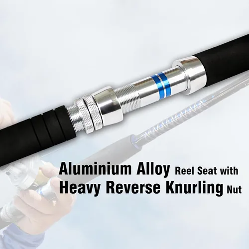 Vista 4 de Fiblink Caña de pesca de barco convencional de 1 pieza/2 piezas para agua salada en alta mar