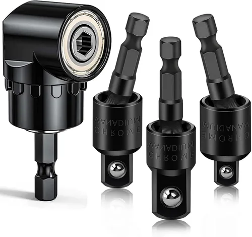 Vista 11 de Juego de extensión de adaptador de enchufe de 3 piezas, vástago hexagonal de 1/4, 3/8, 1/2 pulgada, grado de impacto, convertidor de taladro
