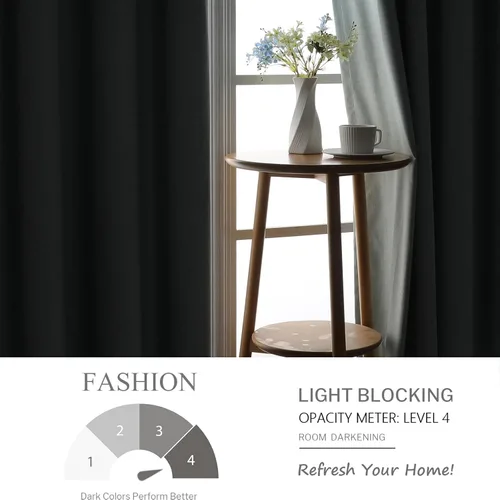 Vista 6 de Airwill Cortinas opacas para sala de estar, cortinas de oscurecimiento de habitación, cortinas con aislamiento térmico y ojales, cortinas opacas