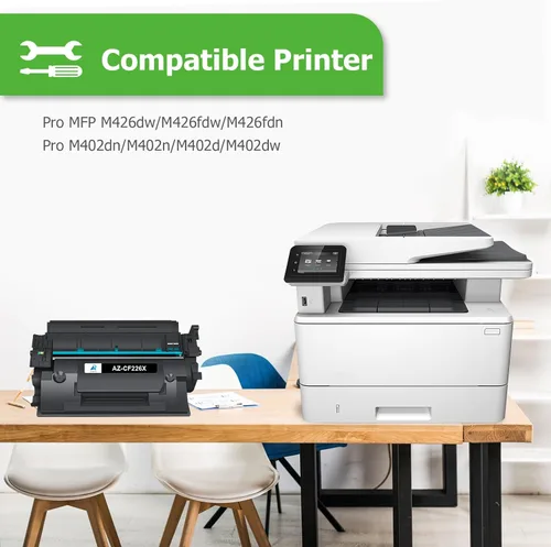 Vista 2 de Aztech Cartucho de tóner 26X CF226X de alto rendimiento compatible para HP LaserJet 26X CF226X 26A CF226A Pro M402dn M402n M402dw Pro MFP M426fdw